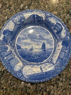 Historic Blue and White Transferware Souvenir Plate